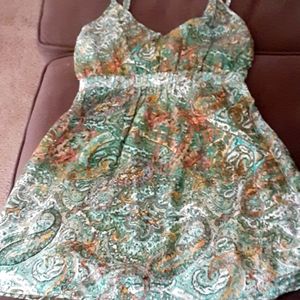 Green Paisley baby doll shirt / dress